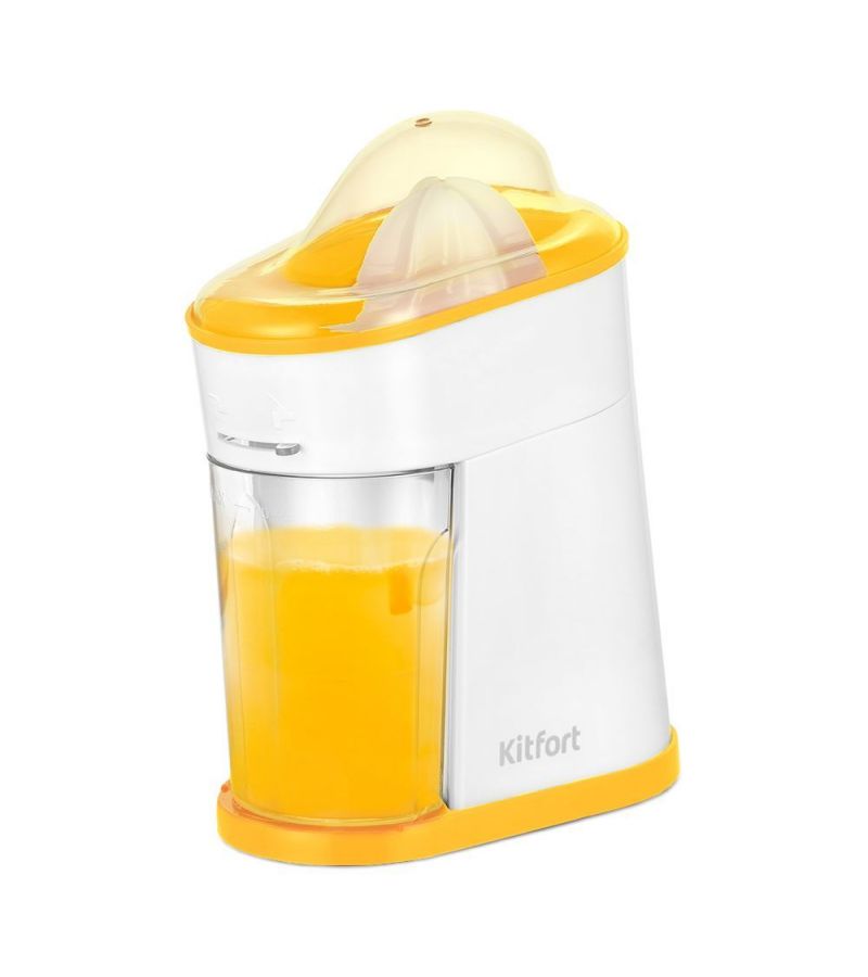 Соковыжималка для цитрусовых Kitfort КТ-1150-3 бело-желтый бытовая портативная электрическая соковыжималка для апельсинового сока электрическая соковыжималка для апельсинов цитрусовых лимонов