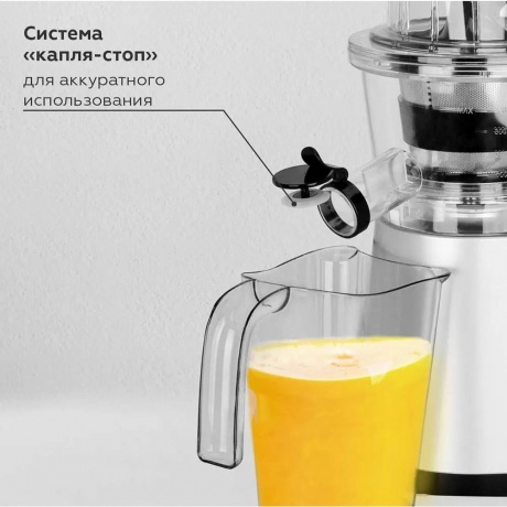 Соковыжималка шнековая BQ J2004 Чёрный-Серебряный - фото 6