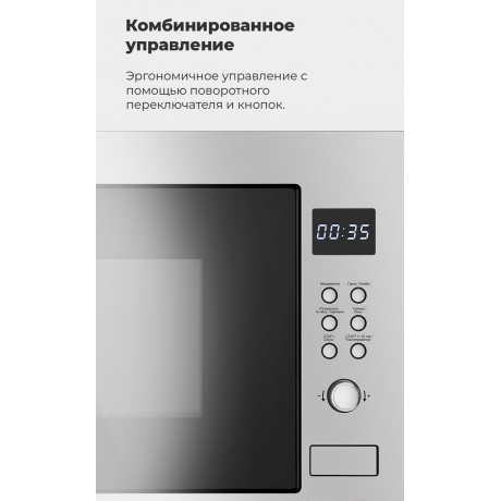 Встраиваемая микроволновая печь Maunfeld MBMO.25.8S нержавеющая сталь/черная - фото 25