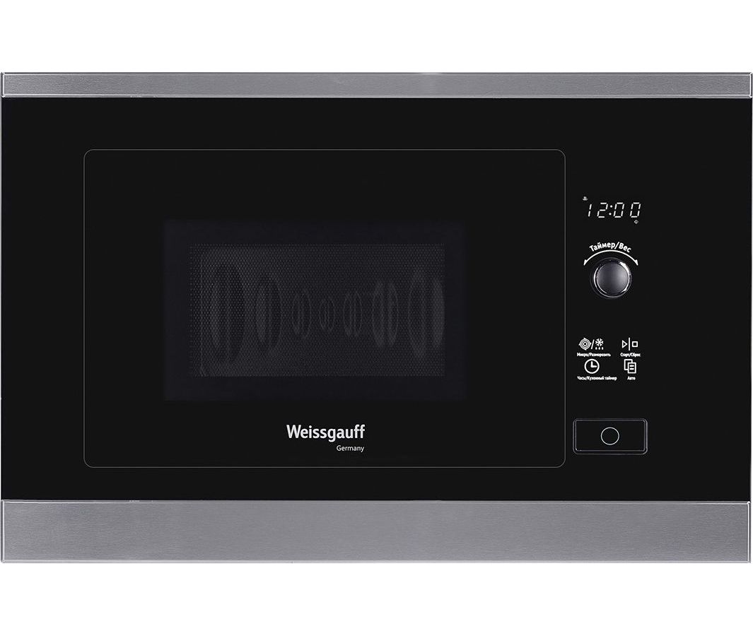 Микроволновая печь Weissgauff HMT-207 черный/нержавеющая сталь микроволновая печь weissgauff hmt 620 grill встраиваемая 20 л 59 5x32 8x39 см электронное цвет черный