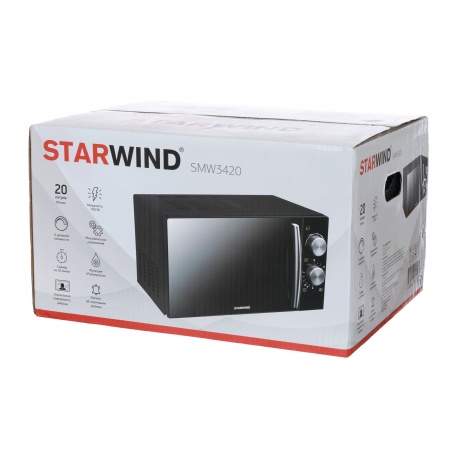 Микроволновая печь Starwind SMW3420 черная/хром - фото 22