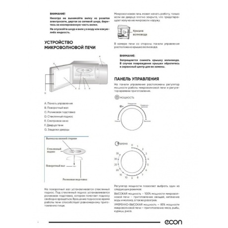 Микроволновая печь Econ ECO-2038M White - фото 3