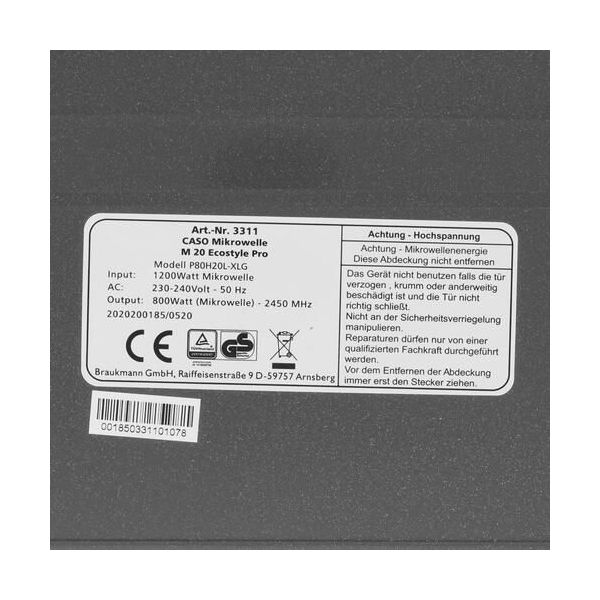 Микроволновая печь Caso M 20 Ecostyle Pro - фото 7