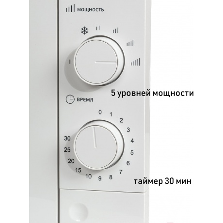 Микроволновая печь Supra 20MW61 20л. 700Вт белая - фото 6