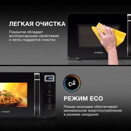 Микроволновая печь Hyundai HYM-D3039 20л. 700Вт черная - фото 8
