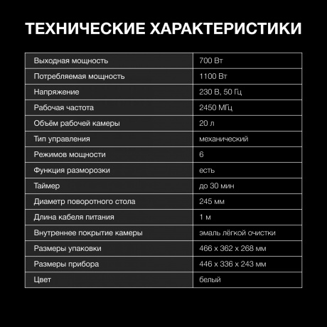 Микроволновая печь Hyundai HYM-M2097 20л. 700Вт белая - фото 11