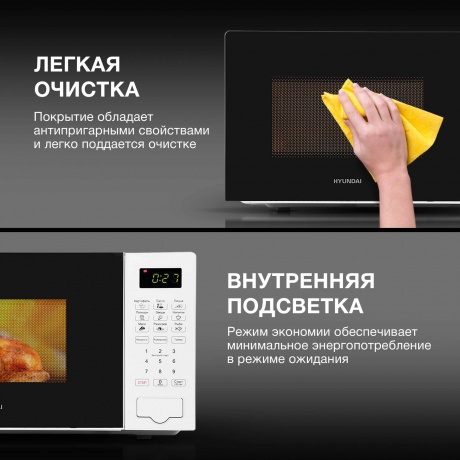 Микроволновая печь Hyundai HYM-D2077 20л. 700Вт белая - фото 26