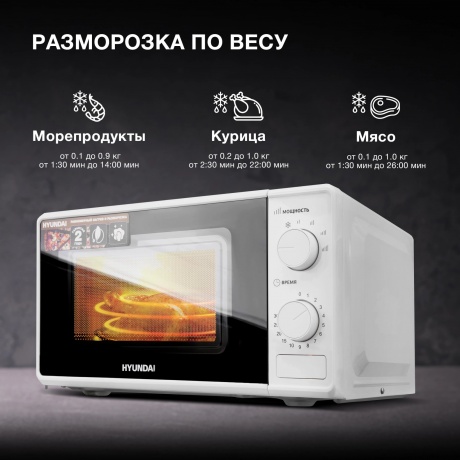 Микроволновая печь Hyundai HYM-M2044 20л. 700Вт белая - фото 22