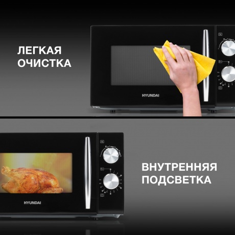 Микроволновая печь Hyundai HYM-M2050 20л. 700Вт черная/хром - фото 16