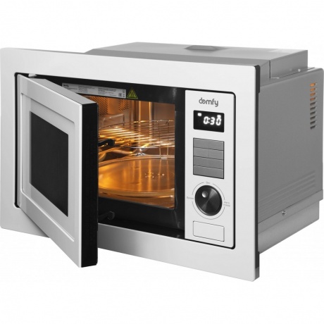 Встраиваемая микроволновая печь Domfy DM2540BW WG 25л. 900Вт, белая - фото 4