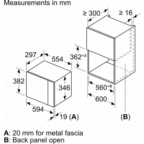 Встраиваемая микроволновая печь Bosch BFL524MB2 20л. 800Вт, черная - фото 2