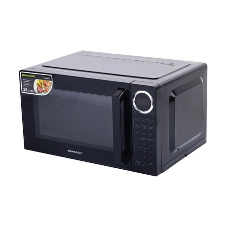 Микроволновая печь BRASSON MW2390D-6BL,900Вт,23л,6 программ, защита от детей, сенсор, черная, 454980 - фото 2