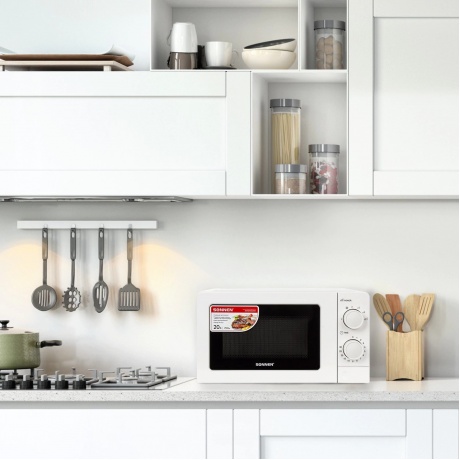Микроволновая печь Sonnen MW2070BLCR-6MB, 20л, 700Вт, черная/хром - фото 2