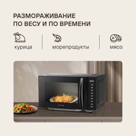 Микроволновая Печь Rondell RDE-MW204 20л. 700Вт черный - фото 7