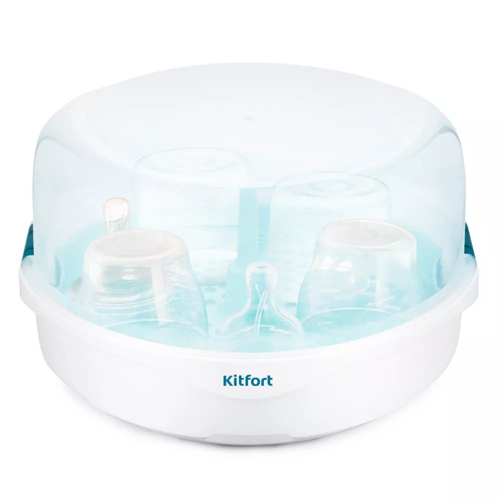 Стерилизатор для СВЧ Kitfort КТ-2304, для детских бутылочек пакеты для паровой стерилизации бутылочек молокоотсосов и аксессуаров в свч печи 6 шт ramili rsb105