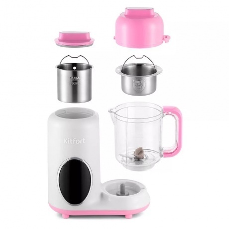 Блендер-пароварка Kitfort КТ-2326-1 бело-розовый - фото 5