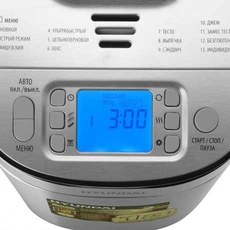 Хлебопечь Hyundai HYBM-M0313G 600Вт серебристый/черный - фото 5