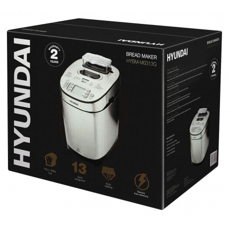 Хлебопечь Hyundai HYBM-M0313G 600Вт серебристый/черный - фото 8