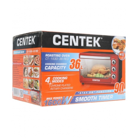 Мини-печь Centek CT-1530-36 Red - фото 8