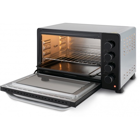 Мини-печь Hyundai MIO-HY081 38л. 2000Вт серебристый/черный - фото 4