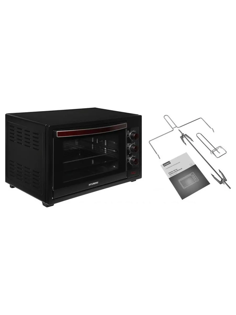 Мини-печь Hyundai MIO-HY102 50л. 2000Вт черный/красный - фото 7