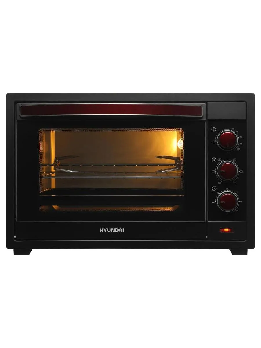 Мини-печь Hyundai MIO-HY102 50л. 2000Вт черный/красный - фото 8