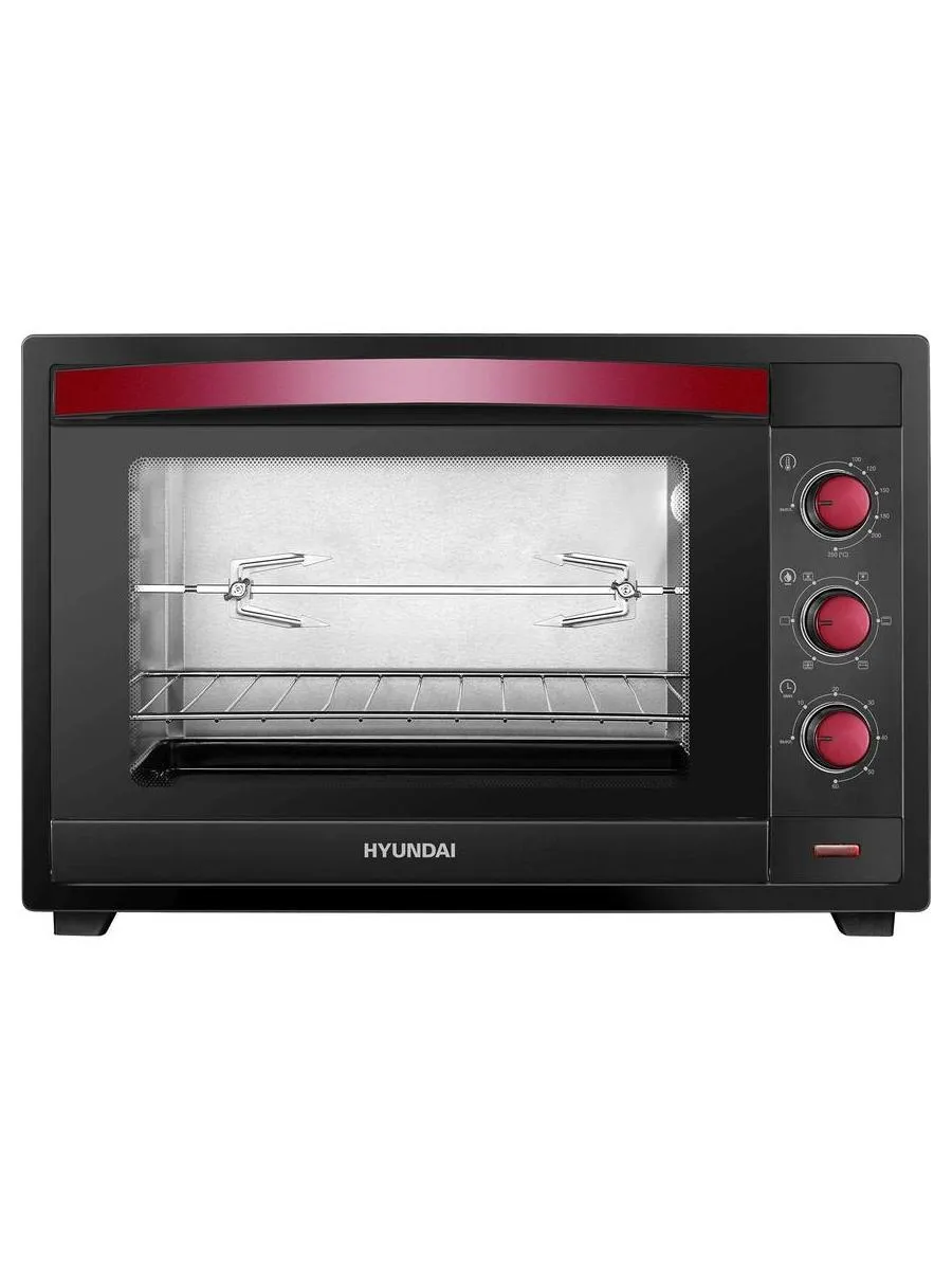 Мини-печь Hyundai MIO-HY102 50л. 2000Вт черный/красный - фото 1