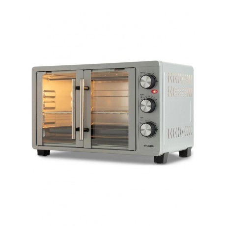 Мини-печь Hyundai MIO-HY077 30л. 1500Вт серебристый - фото 3