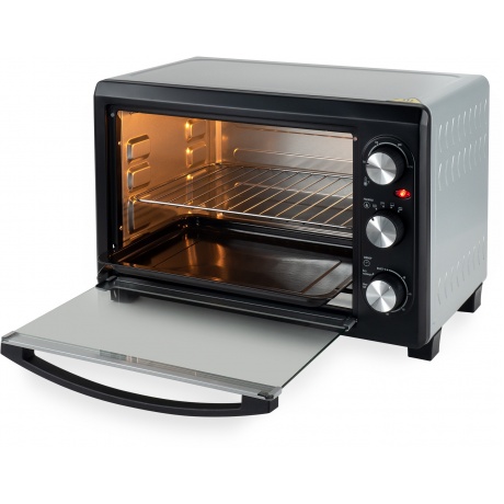 Мини-печь Hyundai MIO-HY073 26л. 1500Вт серебристый/черный - фото 3