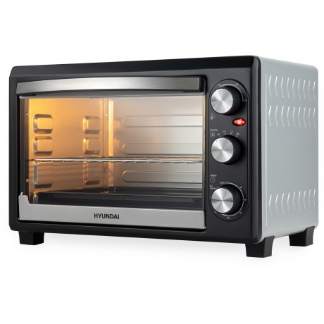 Мини-печь Hyundai MIO-HY073 26л. 1500Вт серебристый/черный - фото 4