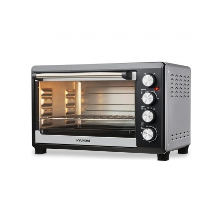 Мини-печь Hyundai MIO-HY075 38л. 2000Вт серебристый/черный - фото 3