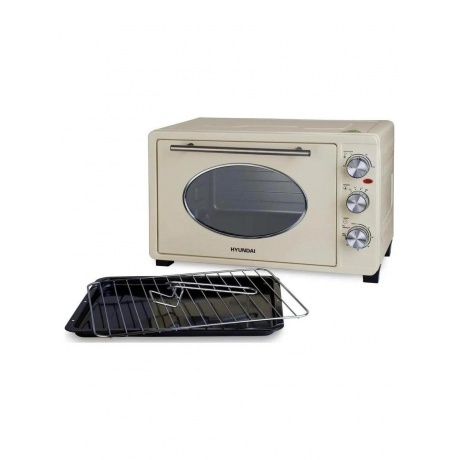 Мини-печь Hyundai MIO-HY084 33л. 1500Вт бежевый/хром - фото 12