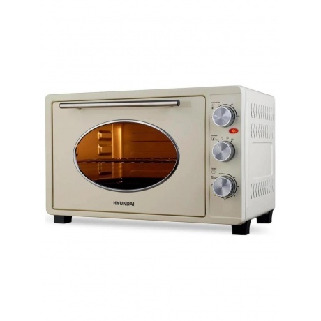 Мини-печь Hyundai MIO-HY084 33л. 1500Вт бежевый/хром - фото 3