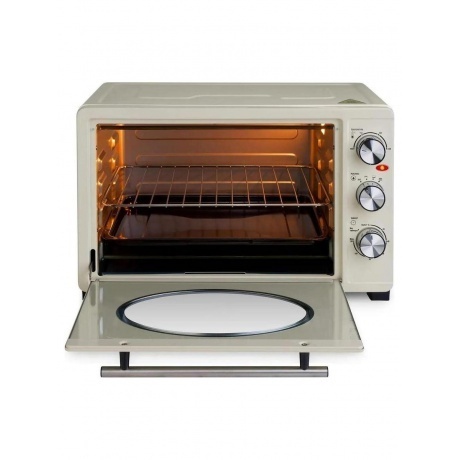 Мини-печь Hyundai MIO-HY084 33л. 1500Вт бежевый/хром - фото 7