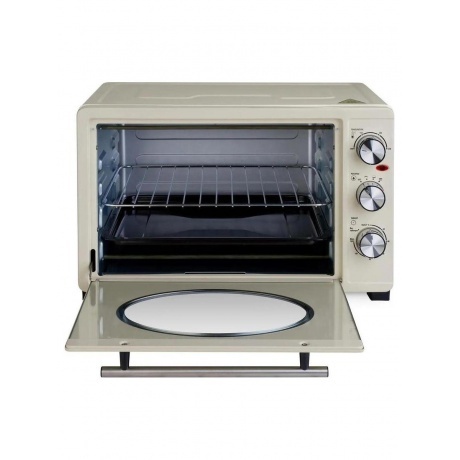 Мини-печь Hyundai MIO-HY084 33л. 1500Вт бежевый/хром - фото 8