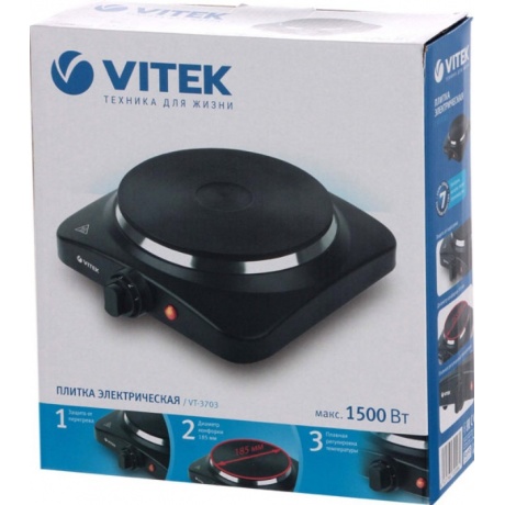 Плита Электрическая Vitek VT-3703 черный (настольная) - фото 4