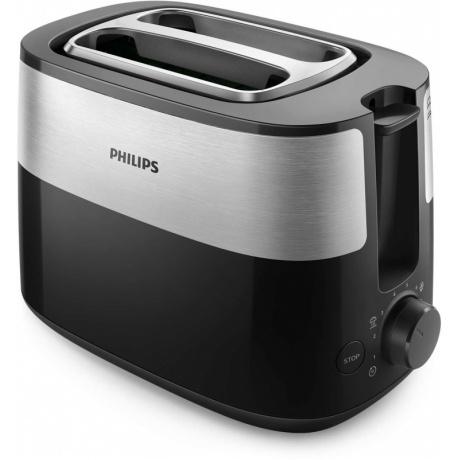 Тостер Philips HD2516 830Вт черный/стальной - фото 2