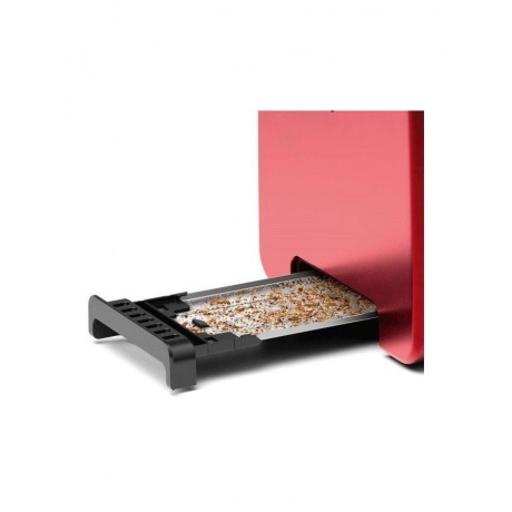 Тостер Bosch TAT4P424 (970 Вт, количество тостов: 2, корпус: пластик/металл, решетка для подогрева булочек, 6 степеней обжаривания, цвет красный/черный) - фото 3