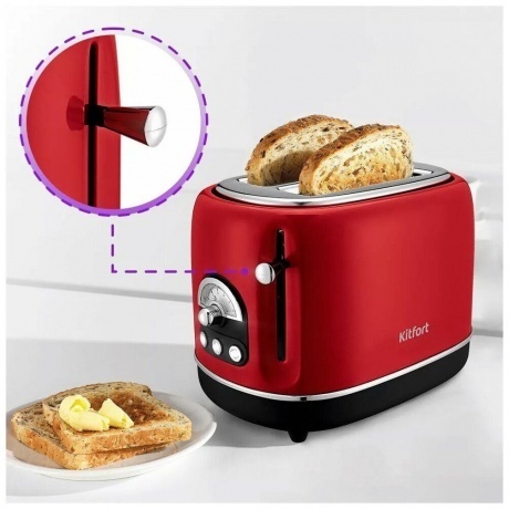 Тостер Kitfort КТ-4004-1 красный - фото 12