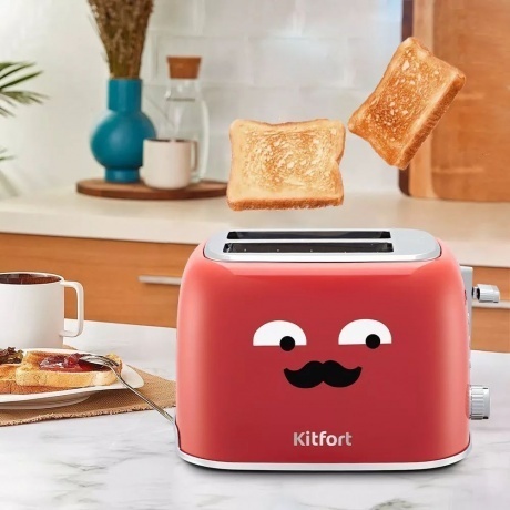 Тостер Kitfort КТ-6218-1 красный - фото 4
