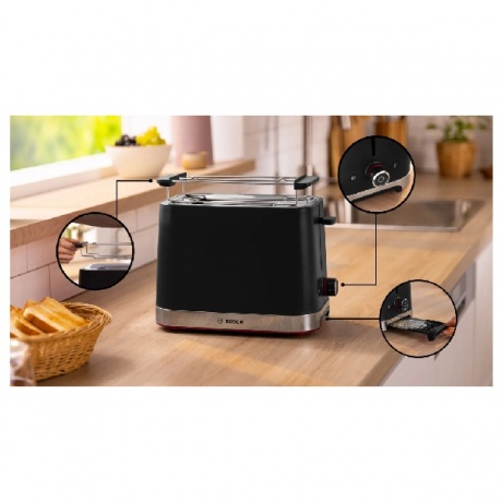 Тостер Bosch TAT4M223, черный - фото 2