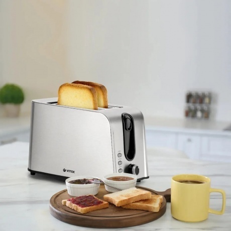 Тостер Vitek VT-1570 800Вт стальной - фото 6