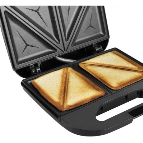 Сэндвичница Maxwell MW-1553 800Вт стальной/черный - фото 2