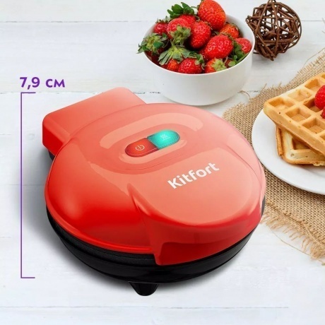 Вафельница Kitfort КТ-3614-1 красный - фото 5