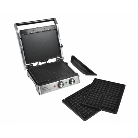 Электрогриль GFGril GF-180 2000Вт серебристый/черный - фото 1