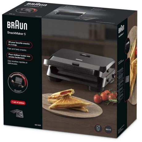 Электрогриль Braun SnackMaker 5 SM5000 BK 800Вт черный - фото 5