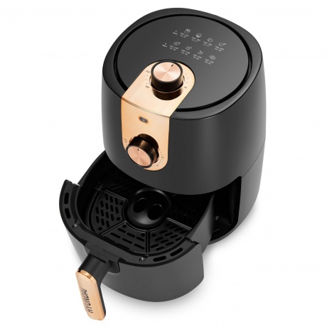 Аэрогриль Hyundai HYF-2057 1000Вт черный/золотистый - фото 6