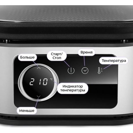 Аэрогриль Kitfort КТ-8127 2л 1930Вт черный/серебристый - фото 5