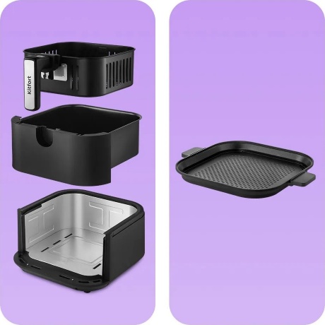 Аэрогриль Kitfort КТ-8127 2л 1930Вт черный/серебристый - фото 6