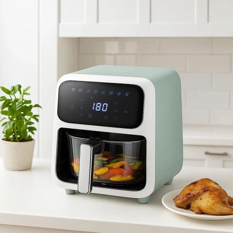 Аэрогриль Kitfort КТ-8147 4л 1800Вт серый/белый - фото 3